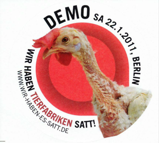Demonstration anlässlich des Lebensmittelskandals: Dioxin in Eiern und Fleisch auf Grund von verseuchtem Tierfutter