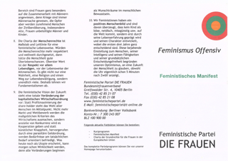 Vermischtes zur Feministischen Partei "Die Frauen" III