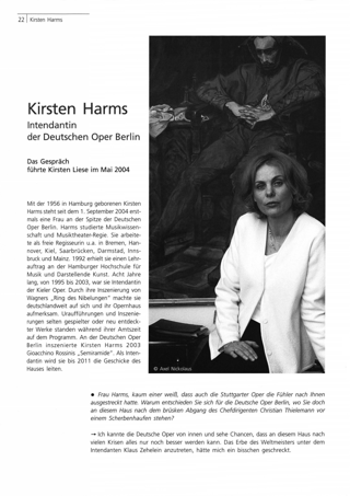 Interview mit Kirsten Harms, Intendantin der Deutschen Oper Berlin
