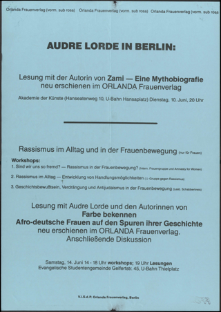 Andre Lorde in Berlin