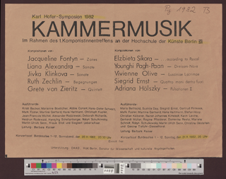 Karl Hofer-Symposion: Kammermusik