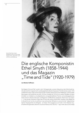 Die englische Komponistin Ethel Smyth (1858-1944) und das Magazin ,,Time and Tide" (1920-1979)