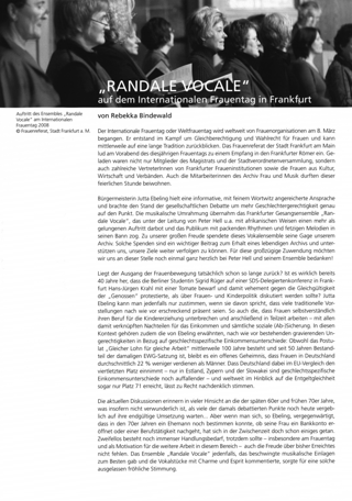 "Randale Vocale" auf dem internationalen Frauentag in Frankfurt