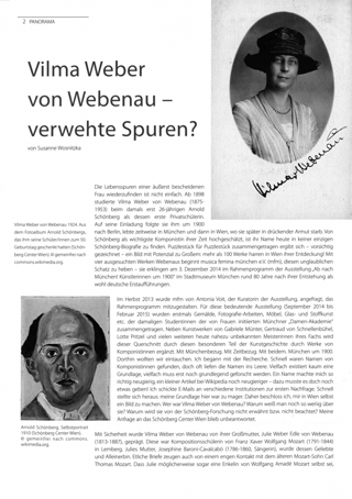 Vilma Weber von Webenau - verwehte Spuren?