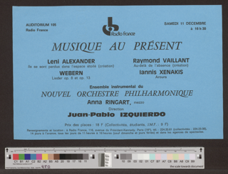 Flyer: Musique Au Present, 11. Dezember 1976