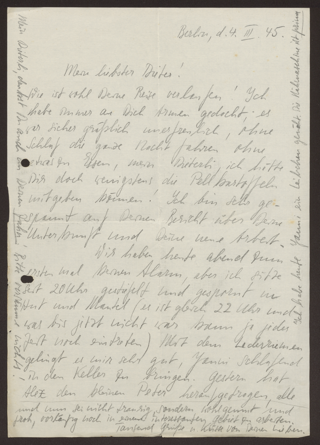 Briefe: Felicitas Kukuck an Dietrich Kukuck und "Recke", 1945