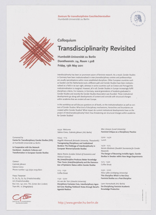 Transdisciplinarity Revisited