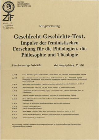 Geschlecht - Geschichte - Text\[W9]\Impulse der feministischen Forschung ....