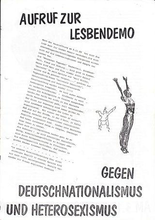 Aufruf zur Lesbendemo im Rahmen der Berliner Lesbenwoche 1990