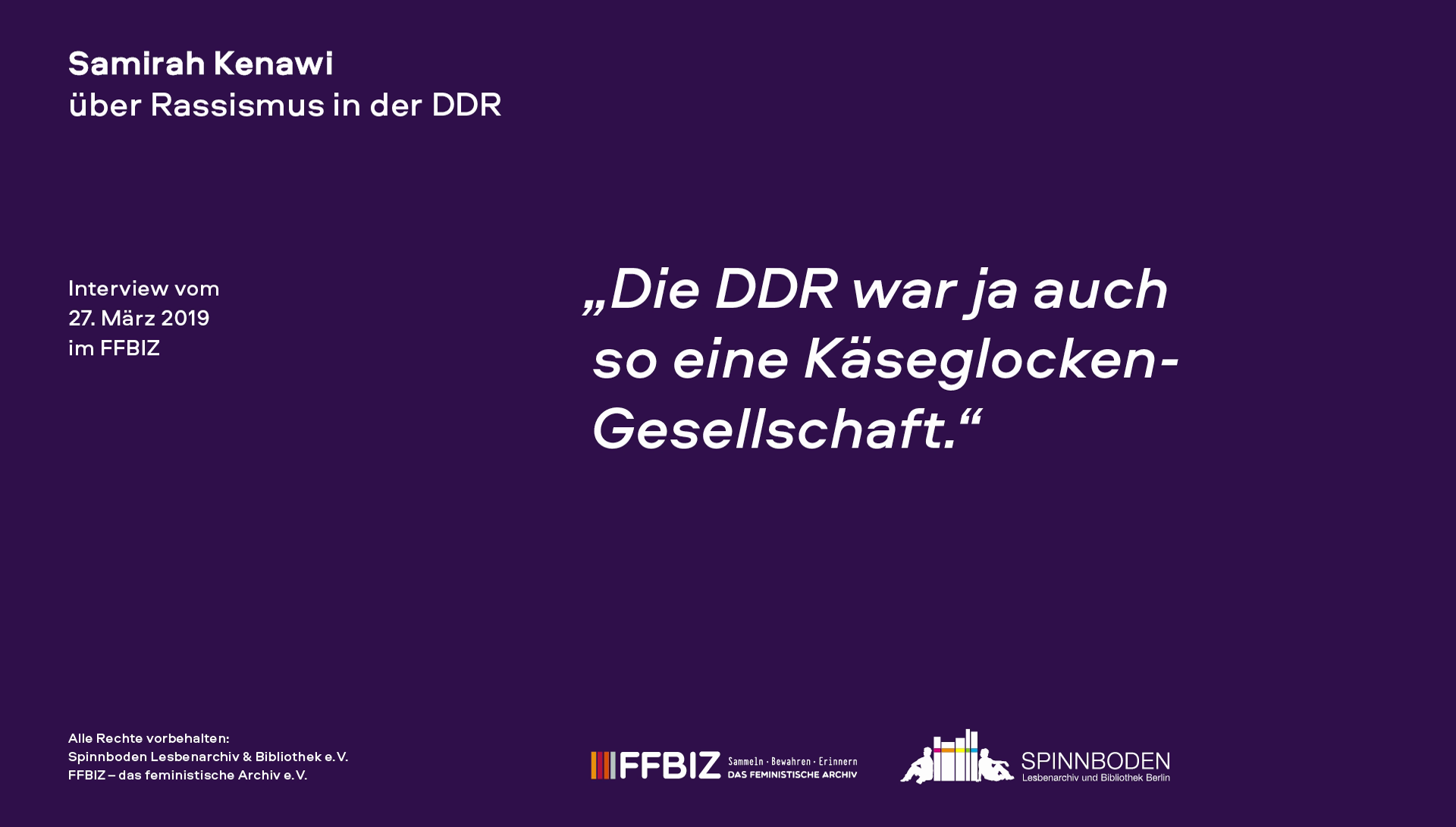 "Die DDR war ja auch so eine Käseglocken-Gesellschaft." Samirah Kenawi über Rassismus in der DDR