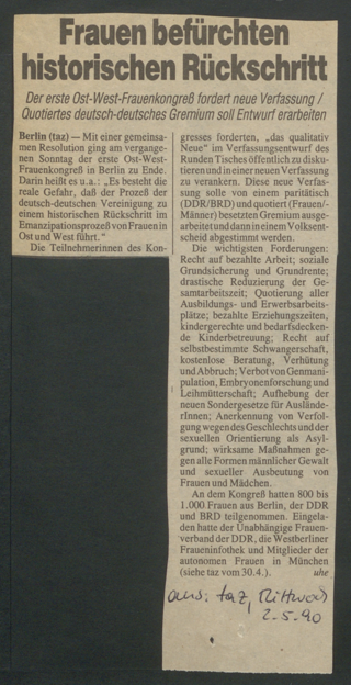 HexLibris Frauenarchiv\[W9]\Ost-/Westproblem, Ökonomie (1986-1992)