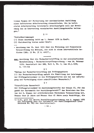 Anordnung über die Facharbeiterprüfung in der sozialistischen Berufsbildung vom 24.2.1978