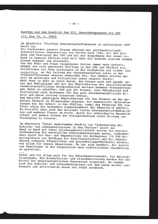 Auszüge aus dem Beschluß des XII. Bauernkongresss der DDR vom 13. bis 14. 5. 1982