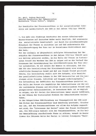 Zur Geschichte der Frauenausschüsse in der sozialistischen Industrie und Landwirtschaft der DDR in den Jahren 1952 bis 1964/65 : Thesen zur Dissertationsschrift B