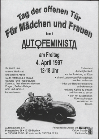 Tag der offenen Tür für Mädchen und Frauen bei Auto feminista e.V.