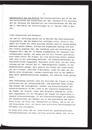 Zur Frauenpolitik : Auszüge aus dem Referat vom 12.2.1988