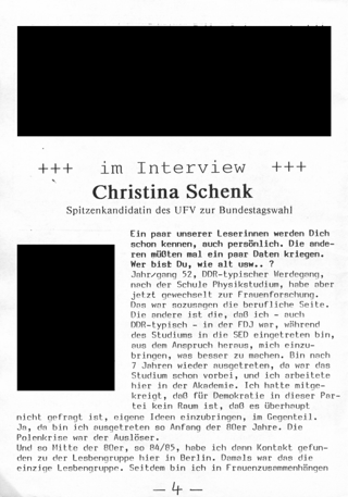 Im Interview Christina Schenk.