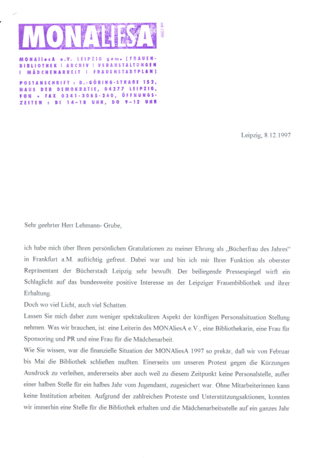Brief an Hinrich Lehmann-Grube
