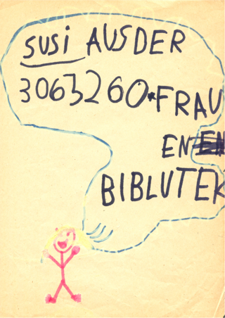Kinderzeichnung "Susi aus der Frauenbiblutek"