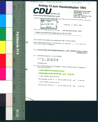 CDU-Antrag zum Haushaltsplan 1993