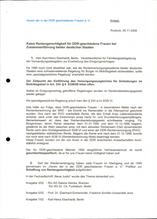 Flugblätter zur Rentengerechtigkeit für DDR-geschiedene Frauen