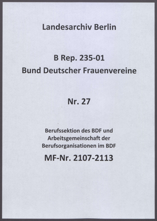 Berufssektion des BDF und Arbeitsgemeinschaft der Berufsorganisationen im BDF