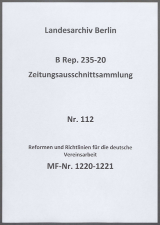 Reformen und Richtlinien für die deutsche Vereinsarbeit