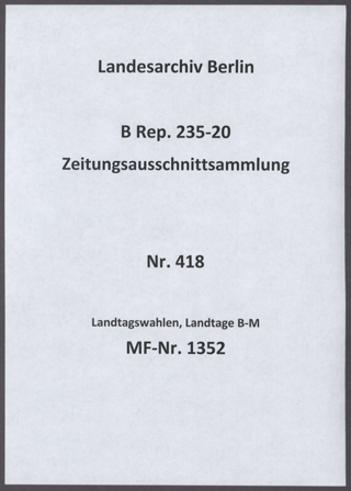 Landtagswahlen, Landtage B-M